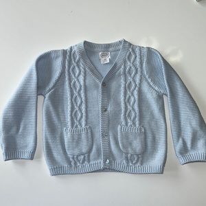 Mud pie Baby Blue Cable Cardigan 12-18m